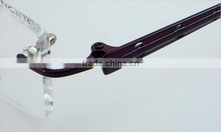 Semi-rimless half titanium wholesale high quality fashion spectacle frame for men