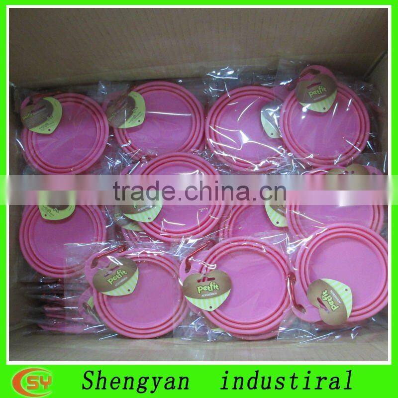 Collapsible cute silicone pet food bowl