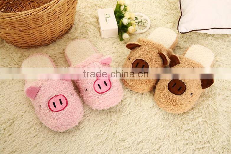 Hot sale cute and fashion new style pig animal winter slipper cartoon cotton slippers
