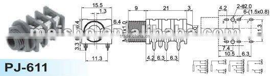 6.35mm earphone jack plug universal