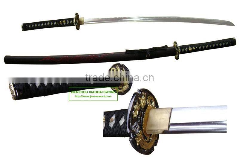 high quality damascus steel high carbon steel dragon handmade katana samurai sword HK065