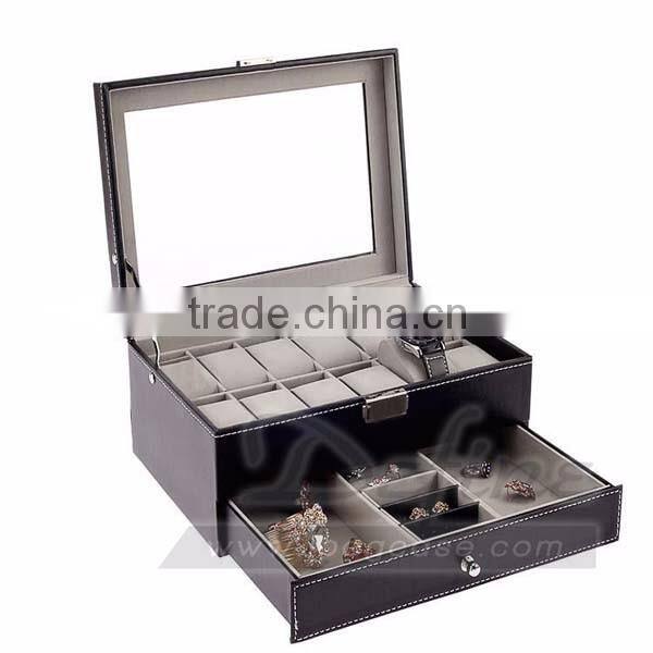 Multifunction Duble Layer Watch Box Jewelry Storage Box