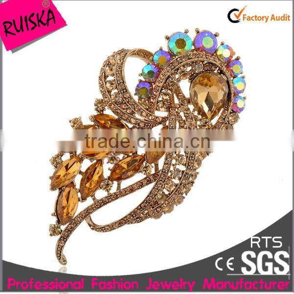 High Quality Jewelry New Brooch Design With Full Crystal Rhinestone