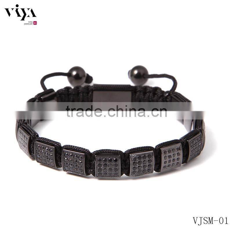 high end beaded jewelry square logo beads energy profational bracelet knotted hand making bracelet