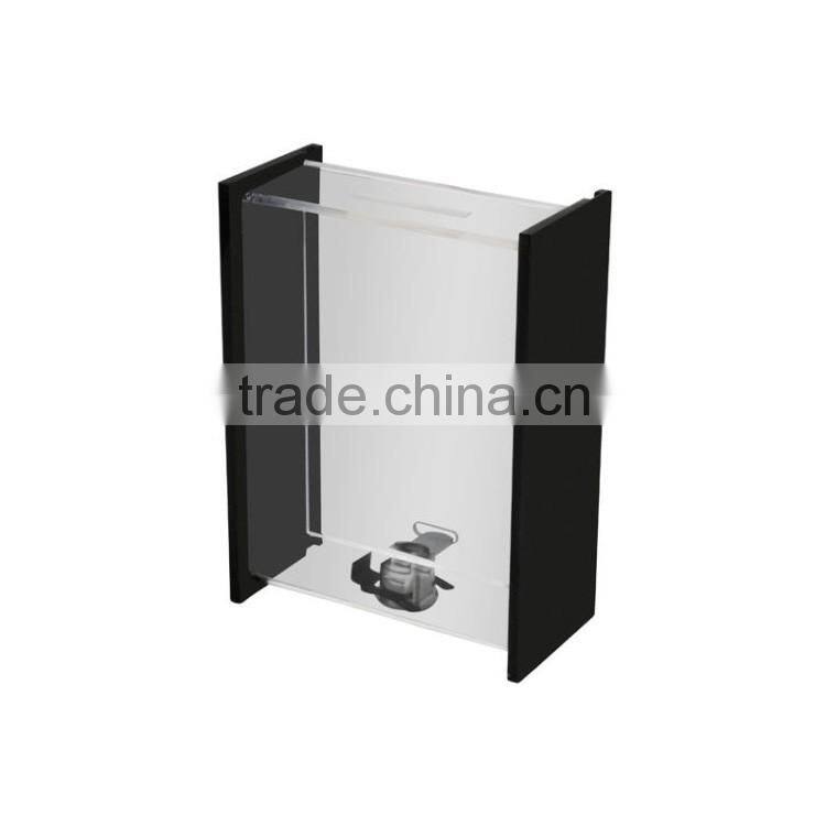 2016 Factory Price Acrylic Vote Box /Charity Box/Money Box With Lock