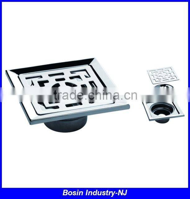 square anti smell stainless steel shower brass floor drain