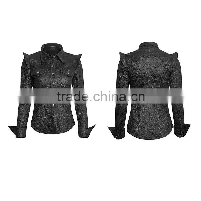 PY-158 PUNK Plus Size Skinny Shrink Leather Fashion Jacket Ladies Blouses