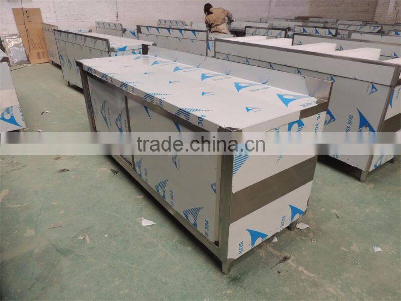 Commercial Stainless Steel Kitchen Cabinet With Sliding Doors And Backsplash BN-C01