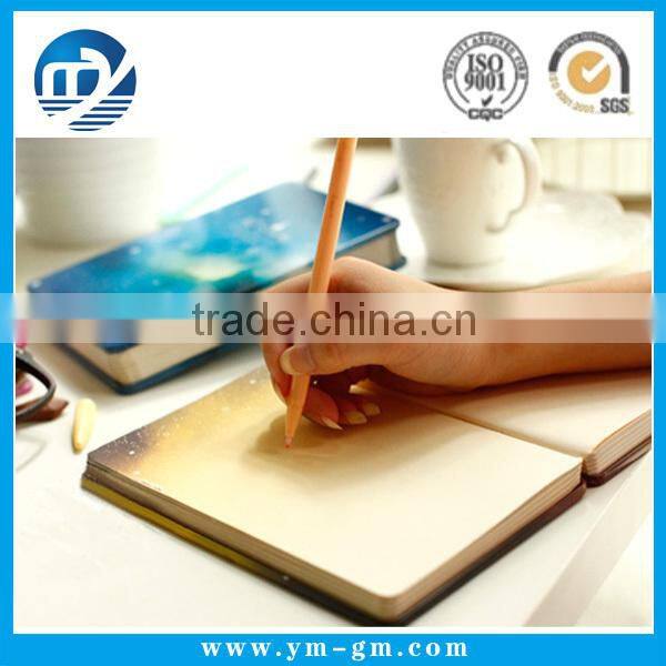 High quality pu leather filler notebook with sticker inside / planner journal notebook