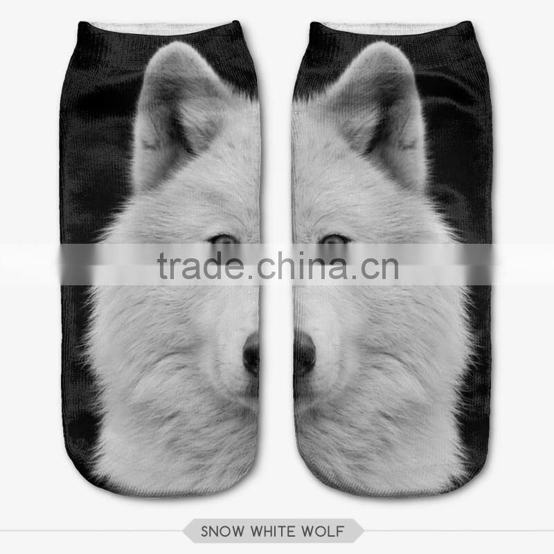 high quality animals 3d digital full print colorful men ankle socks gay