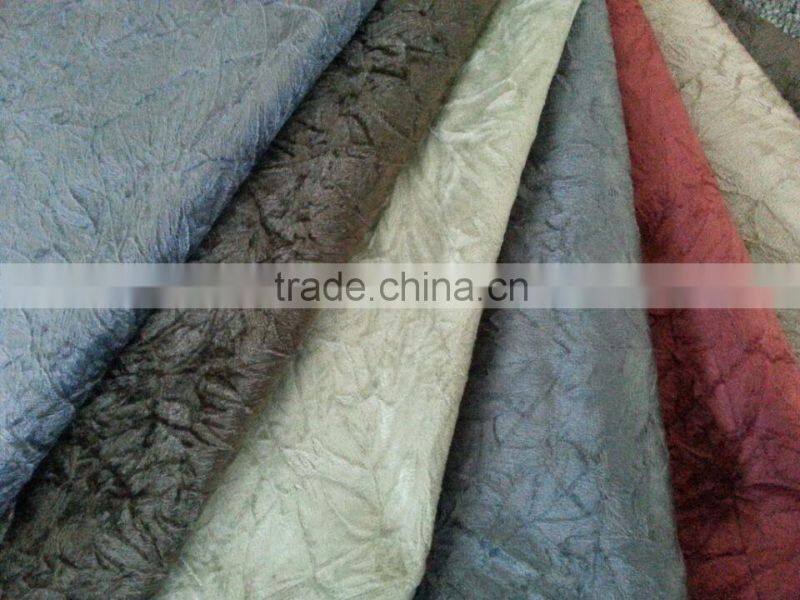 sofa fabric/ Smash suede /wrinkle suede faric