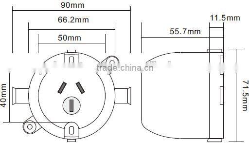 3 Pin Single Surface Socket