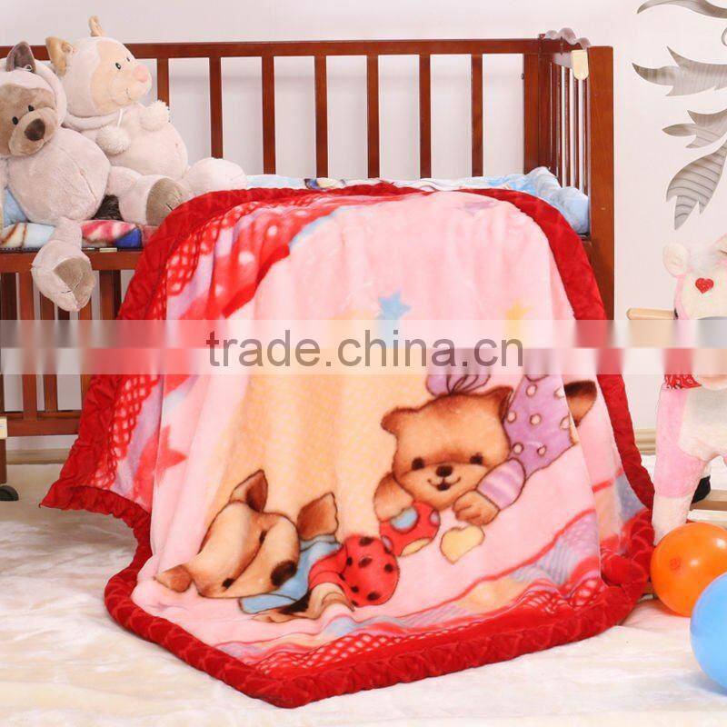 100% polyester super soft 2 ply baby blanket