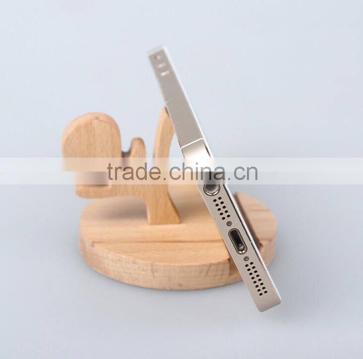 factory price wholesale wooden apple mobile phone holder