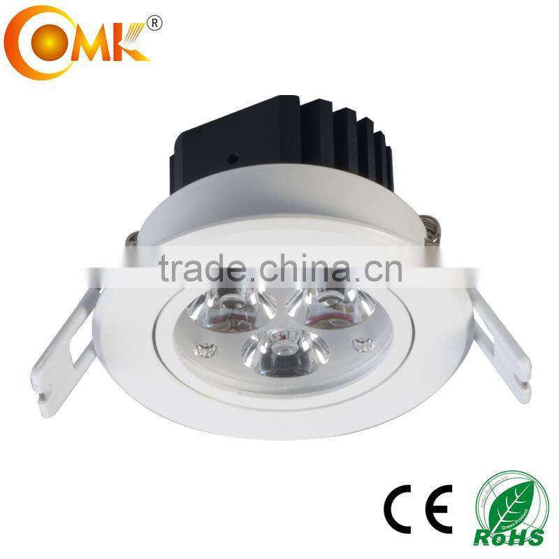 round recessed ceiling 3 led ul down lights luminaire tilted 1w 9w bridgelux warm white modern living room lamps