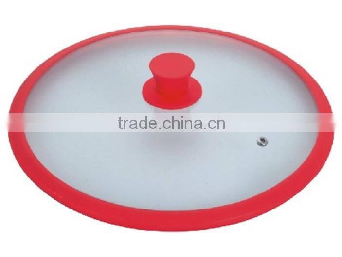 Adjustable big size Silicone cooking pot lid make of silicone and glass