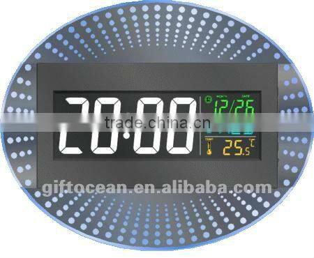 digital lcd calendar clock, soloar power table alarm clock