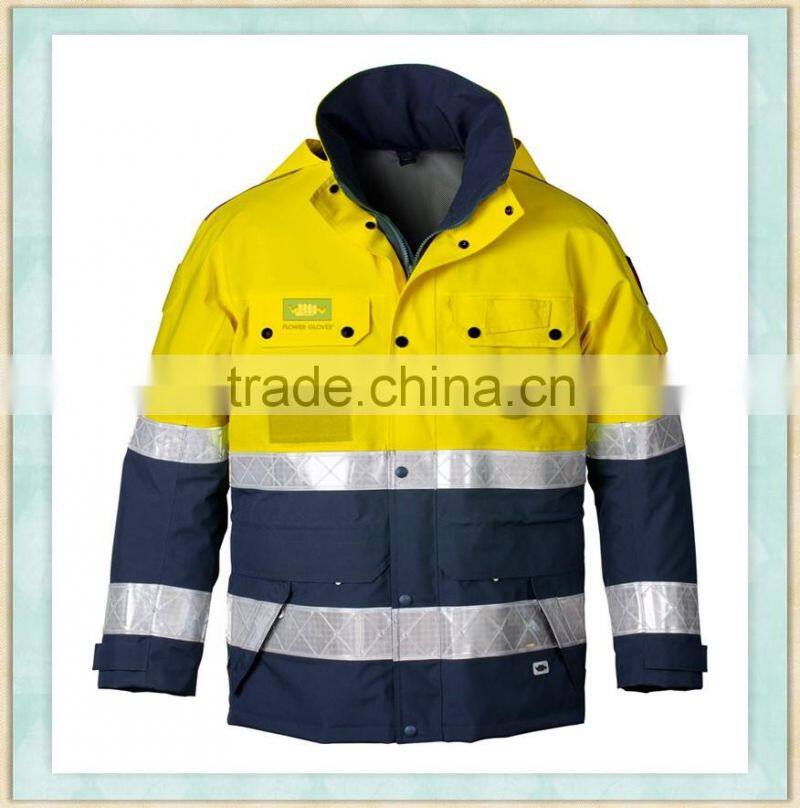 Gore-Tex multi-season yellow high visibility waterproof jacket