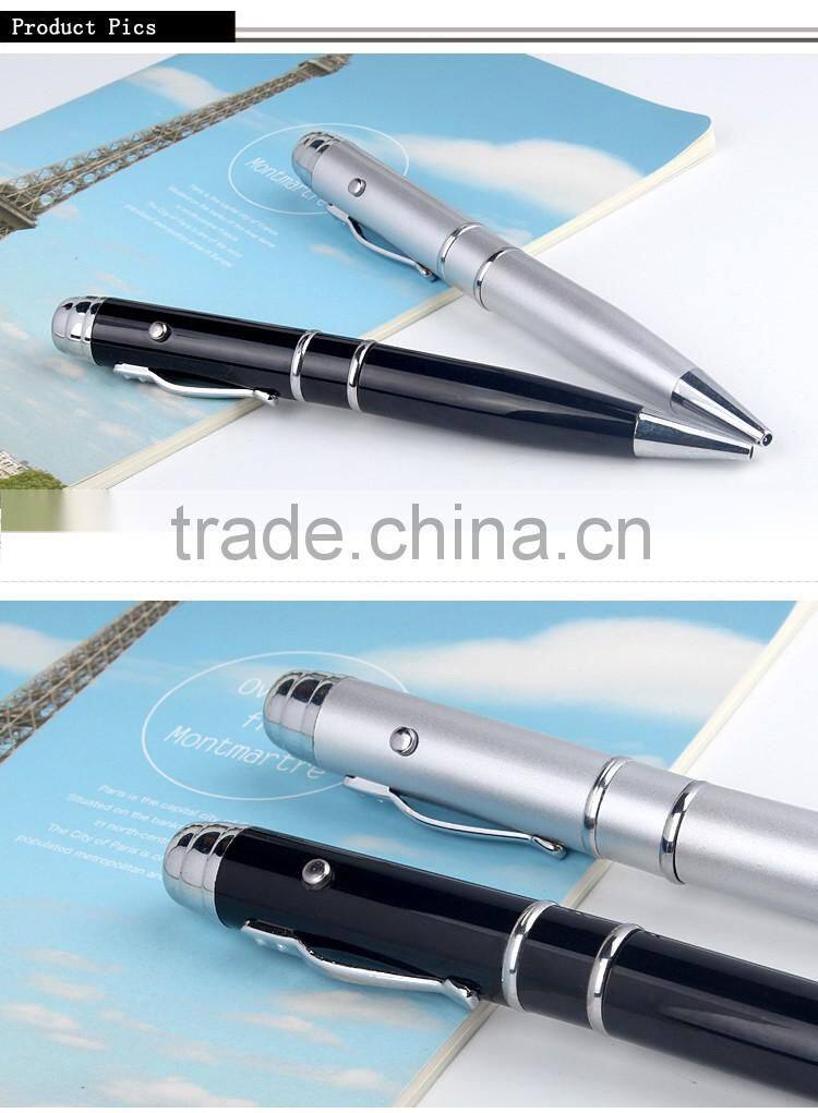 Excellent quality aluminium usb ballpoint pen with laser pointer free sample 2gb