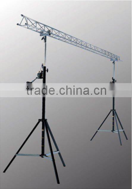 Telescopic lifting trussing tower , handwinch lighting stand