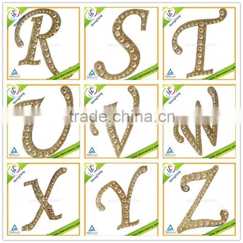 Unique letter shape rhinestone transfer motif