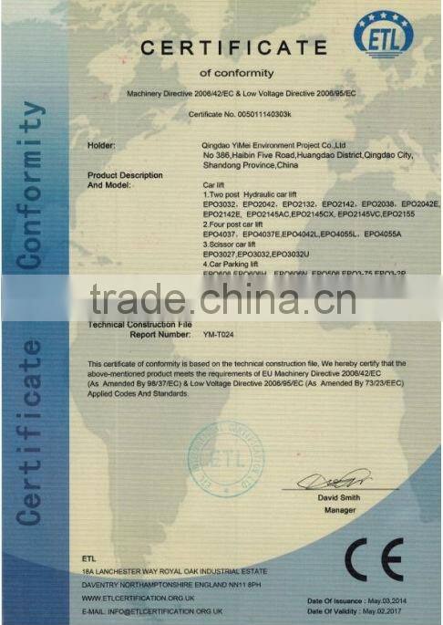 Two post parking system,hotsale two post parking stacker