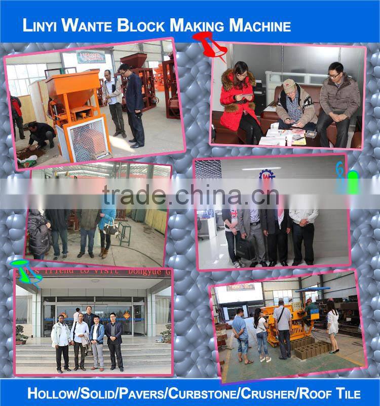 China famous brand factory price concrete block molding machine,Simple hollow block making machine line QT40-1