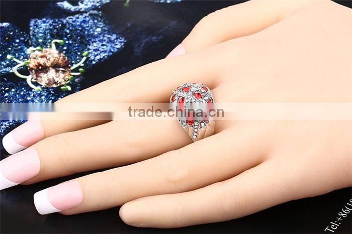 Factory wholesale less than 1 dollar jewelry zinc alloy full jewelled rose gold ring