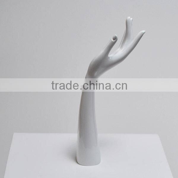 elegant white fiberglass mannequin hand for jewelry display