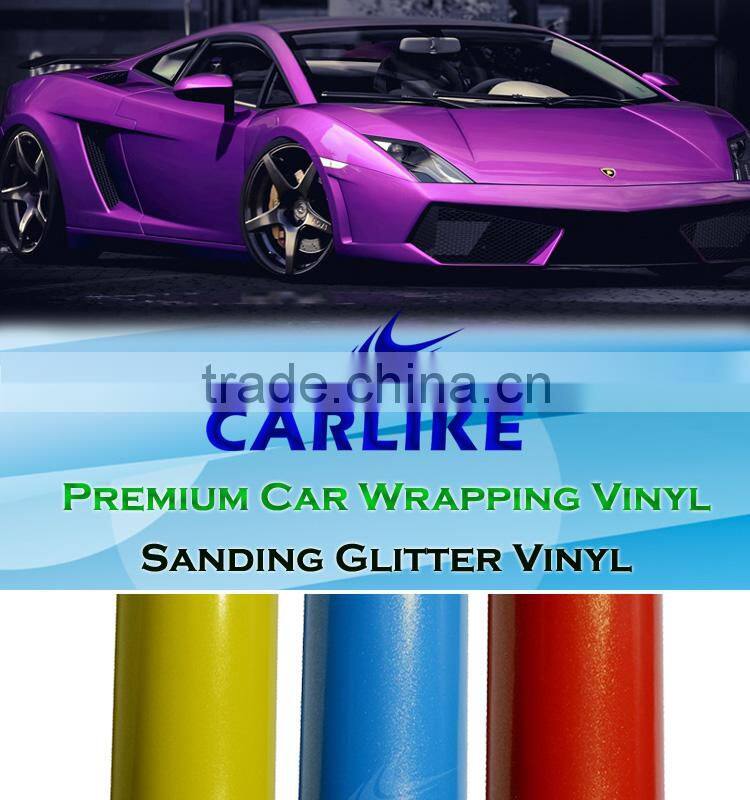 Factory Price Yellow Colored Glitter Sanding Vinyl Car Wrap Sticker