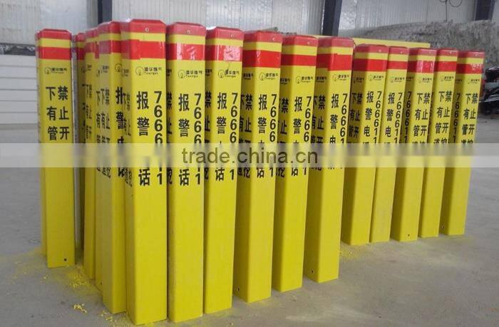 Square tube Protect Cable Warning Marking Piles with various sizes