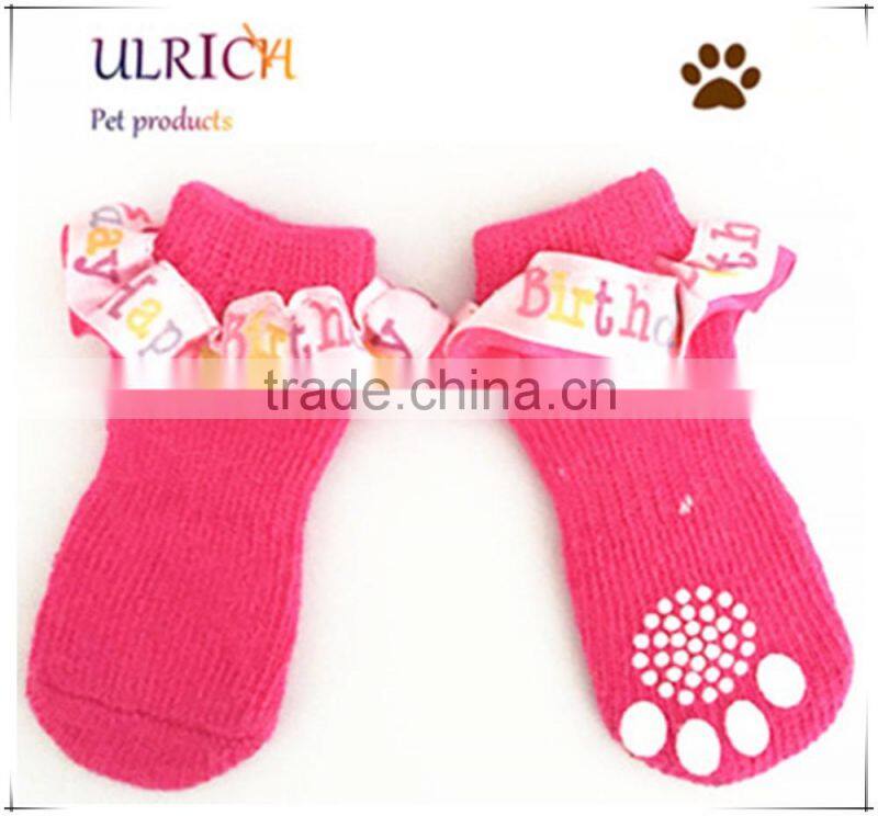 S10 new design cotton knitted dog socks for birthday