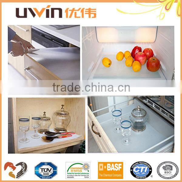 durable anti slip non-adhesive wipe clean plastic eco-friendly shelf liner