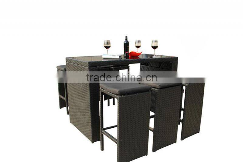 2015 ALUMINIUM RATTAN BAR SET HIGH CHAIR