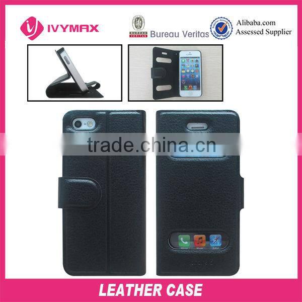 Hot stylish wallet leather case for apple iphone5