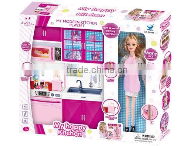 New design happy kitchen toy with certificate and light music