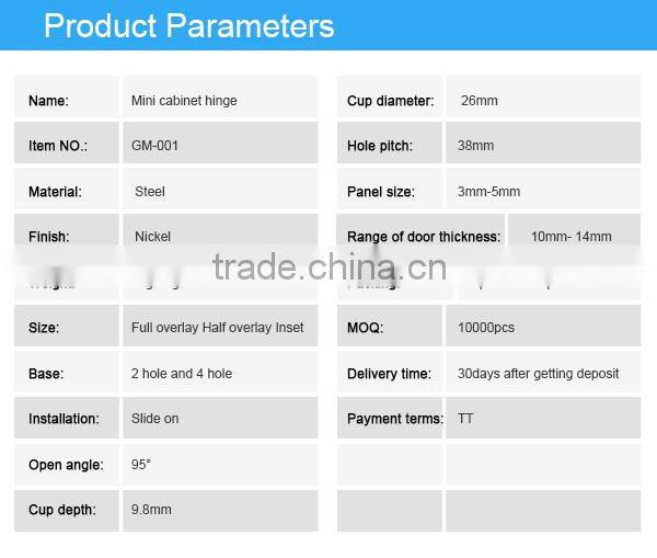 26mm cup mini concealed hinge