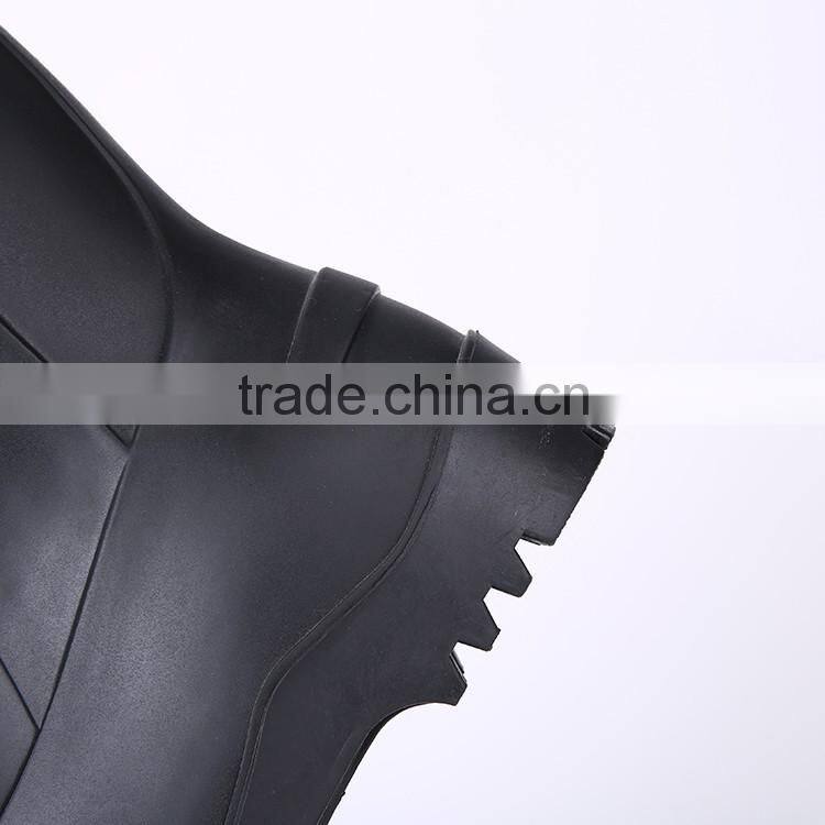 2016 Wholesale cheap black safety PVC rain boots, steel toe insert safety boots
