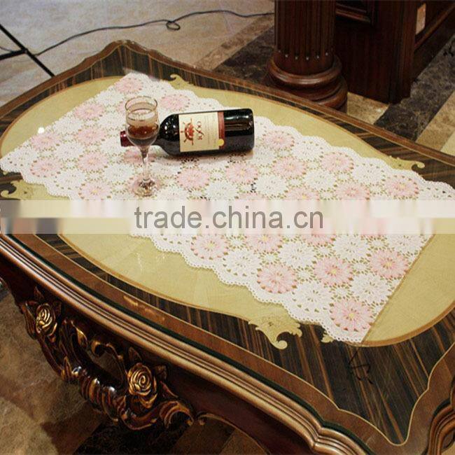Dongguan factory pvc lace table runner wholesale 50cm tablecloth