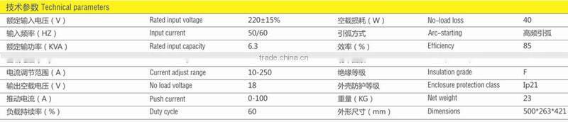 Cheap UBS Inverter DC argon welding machine for weld metal WS-250S