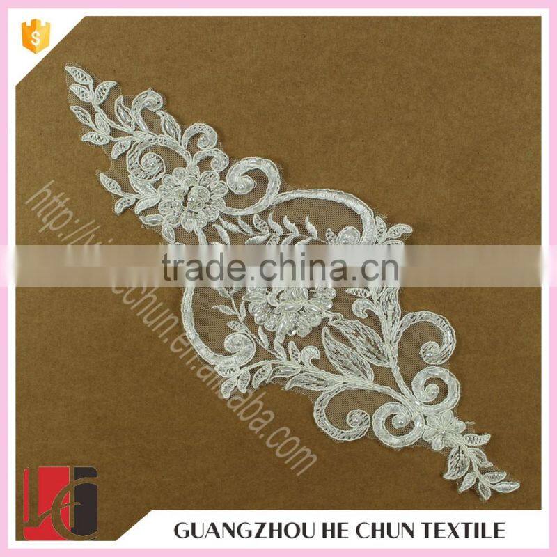 HC-2703-1 Hechun Lace Pearl Guipure Bridal Applique for Wedding Dresses