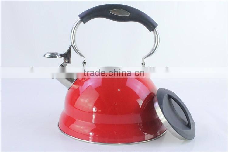 Red color induction non electric stainless steel whistling tea kettle
