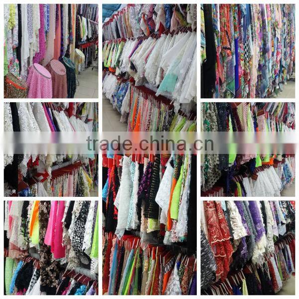 Embroidery design mesh lace fabric with gold cording wedding dress lace