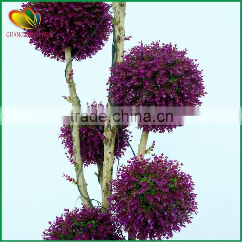 mini artificial topiary frame grass ball tree for interior decoration