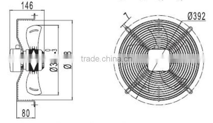 315mm Round 220V - 380V AC Industrial Extractor Fan / 12.4 INCH AC Fan