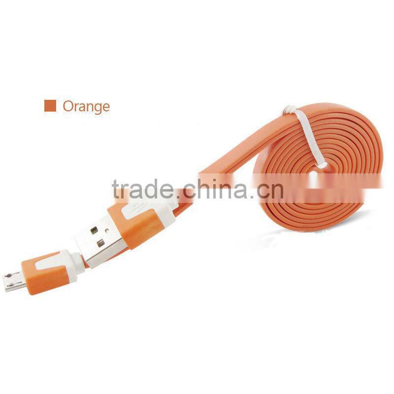 Colorful Flat Micro USB Cable for Galaxy HTC Blackberry