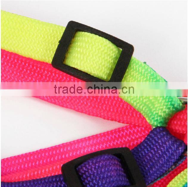 Factory Price Rainbow Nylon Leash and chest For Small/large Dogs;nylon material dog leash and dog chest