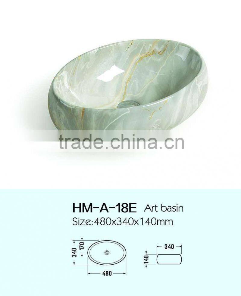 Bathroom Wash Hand Single Hole Art Basin