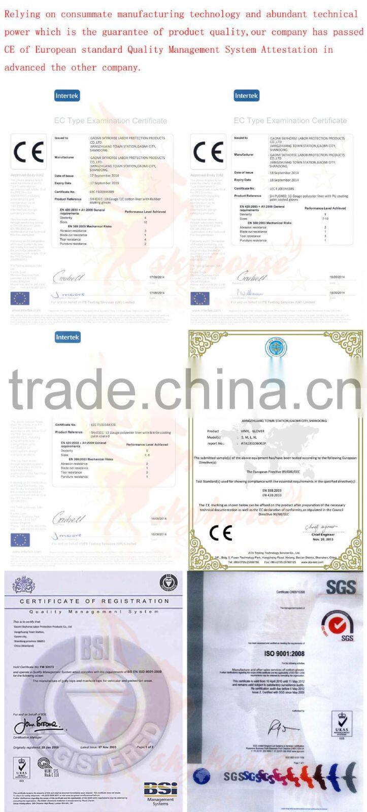 CE EN388 Cut level 5 cut resistance coated latex cut protecting working glove/cut resistant gloves