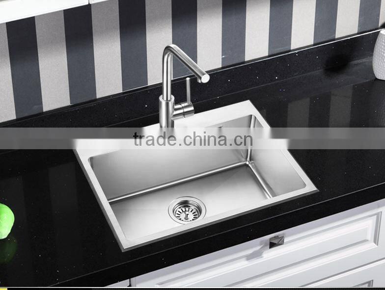2016 New design undermount stainless steel single handamde kitchen sink